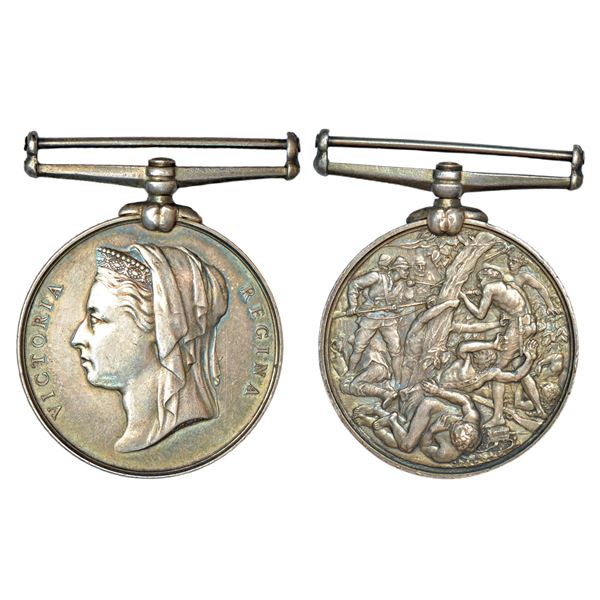 Medals: Victoria Queen, British Campaign silver medal, East and West Africa, 34.53g. Obv: Left-facin