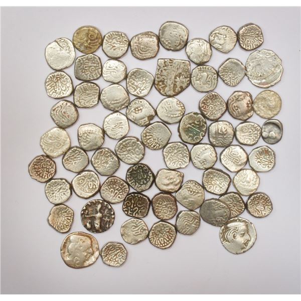 Large Lots: A group of 76 Ancient silver and billon coins, includes mostly Gupta, different weights