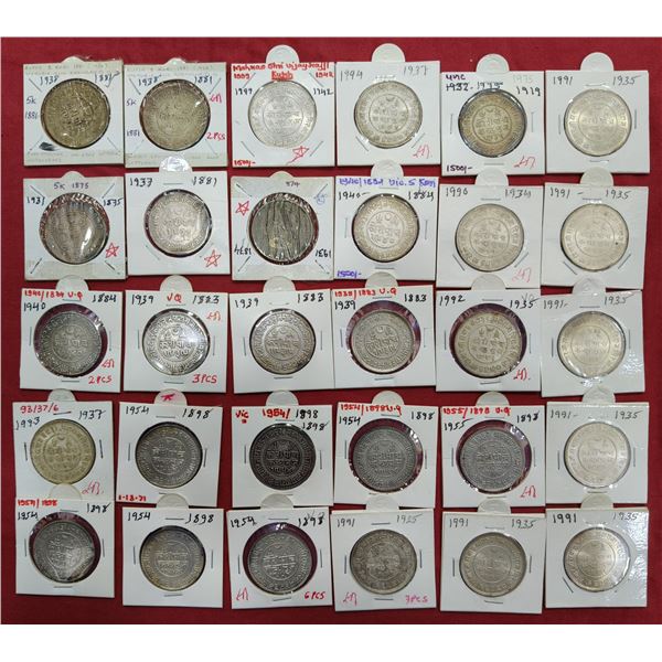 Large Lots: A group of 94 Kutch state silver 5 koris, includes (a) Pragmalji II, 1x VS 1931/AD 1874