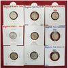 Image 1 : Large Lots: A group of 9 silver Jay hind kori of Madansinghji, all dated VS 2004. (9 coins)