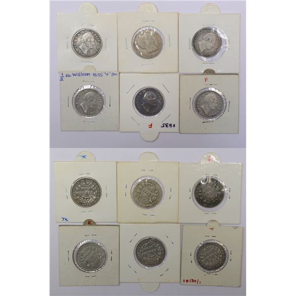 Large Lots: A group of 6 William IV silver ½ rupee, all dated 1835, includes 3x Bombay and 3x Calcut