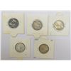 Image 1 : Large Lots: A group of 5 Victoria Empress silver ½ rupee, includes 1888 (2), 1892, 1896 and 1899, 3x