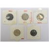 Image 2 : Large Lots: A group of 5 Victoria Empress silver ½ rupee, includes 1888 (2), 1892, 1896 and 1899, 3x