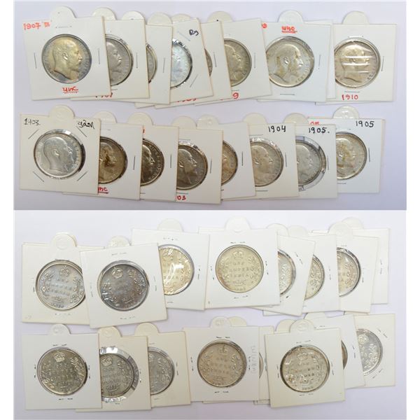 Large Lots: A group of 19 Edward VII silver rupee, includes 1903 (4), 1904 (2), 1905 (2), 1906, 1907