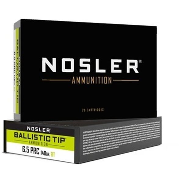 Nosler Ballistic Tip 6.5 PRC 140 Grain BT (20 Cartridges) Sku 43457