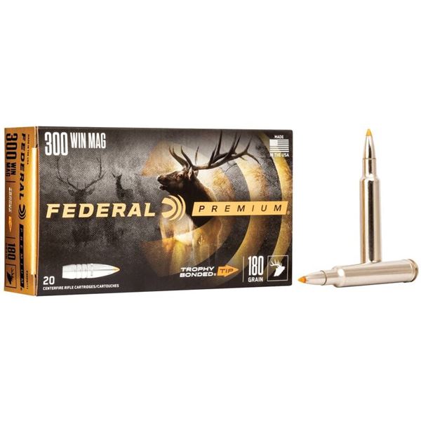 Federal Premium 300 Win Mag 180 Grain Trophy Bonded Tip (20 Cartridges) Sku P300WTT1