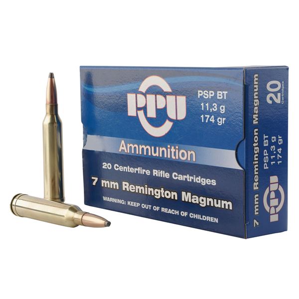PPU Rifle Line 7mm Rem Mag PSP BT 174 Grain (20 Rounds) Sku PP7RM2
