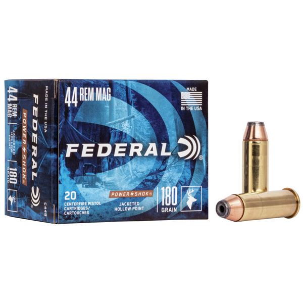 Federal Power-Shok .44 Rem Magnum 180 Grain Jacketed Hollow Point (20 Rounds) Sku C44B