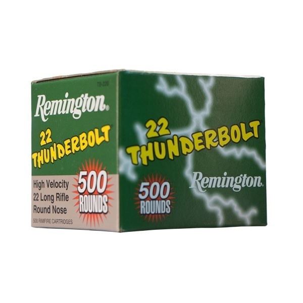 Remington 22 LR Thunderbolt High Velocity 40 Grain Round Nose 500 Cartridges Loose Sku 21241