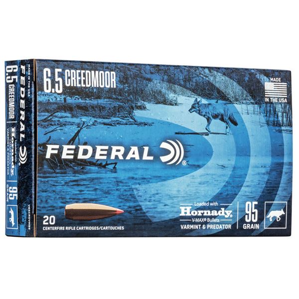 Federal 6.5 Creedmoor Varmint 95 Grain V-Max (20 Rounds) Sku V65CRDVM95