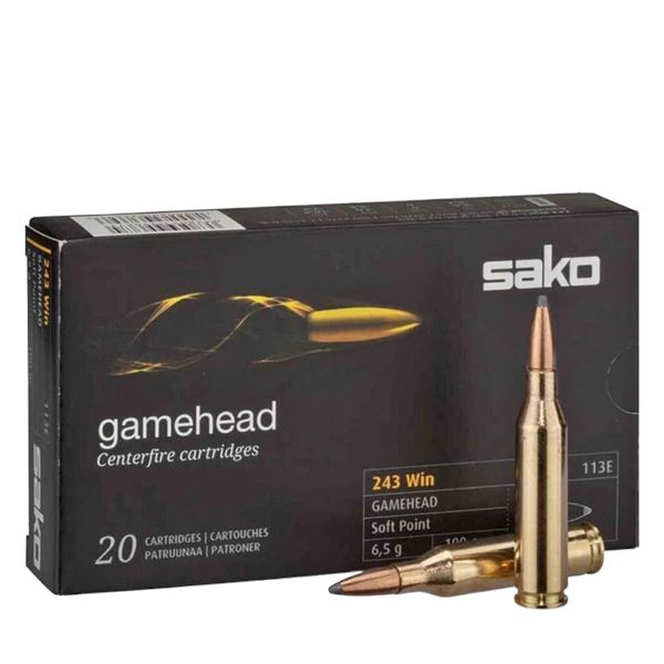 Sako Gamehead 243 Win. 100 Grain Soft Point (20 Rounds) Sku P615113E