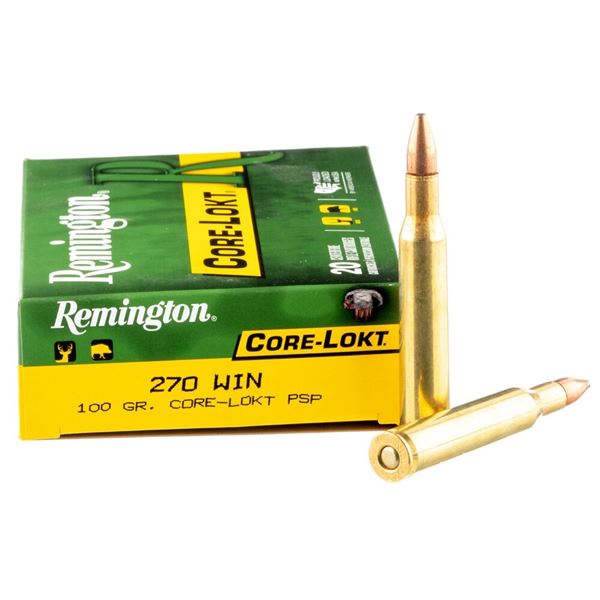 Remington Core-Lokt 270 Win 100 Grain PSP (20 Rounds) Sku 21325