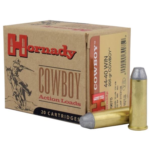Hornady .44-40 Win. Cowboy 205 Grain Lead Flat Nose (20 Cartridges) Sku 9075
