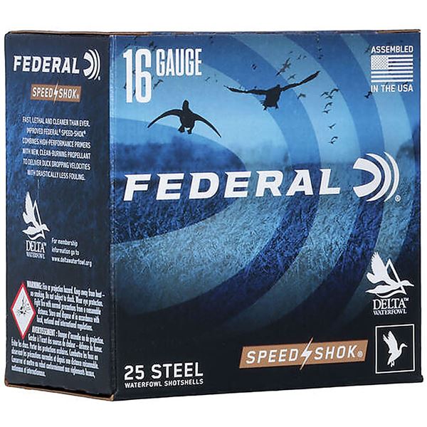 Federal Speed Shok 16 Gauge 2 3/4" #4 Shot (25 Rounds) Sku WF1684
