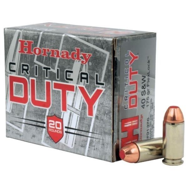 Hornady Critical Duty 40 S&W 175 Grain (20 Rounds) Sku 91376