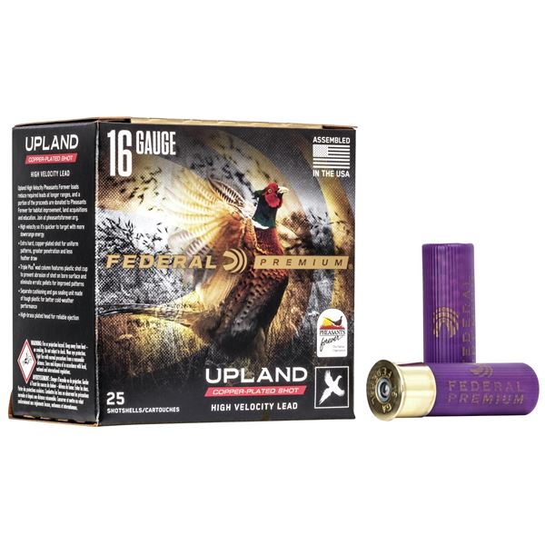 Federal Premium Upland 16 Gauge 2 3/4" #6 Shot Copper Plated Lead (25 Rounds) Sku PF1636