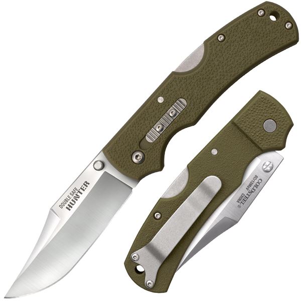 Cold Steel Double Safe Hunter OD Green Folding Knife Sku CS-23JC