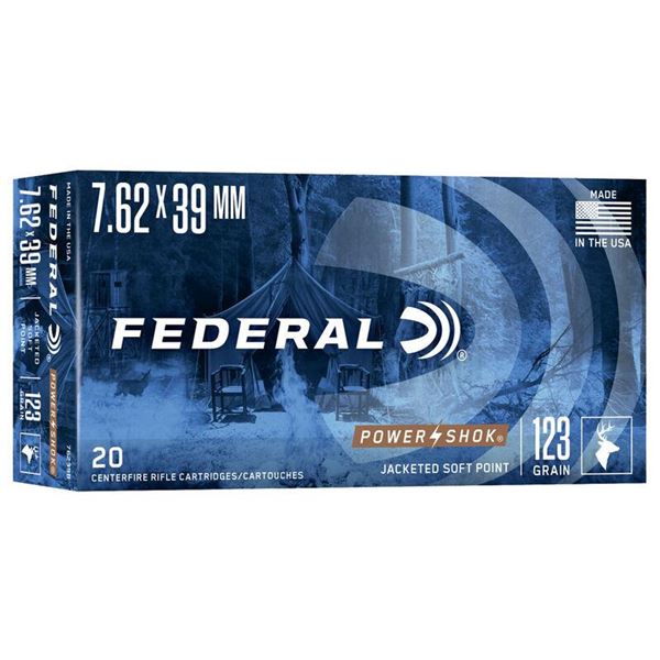 Federal 7.62x39 123Gr Power Shok 20 Round Box Sku 76239B