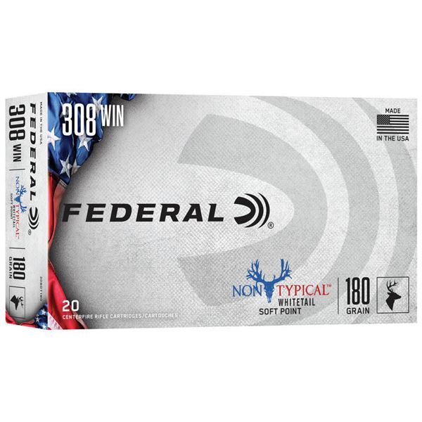 Federal Non-Typical Whitetail 308 Win Soft Point 180 Grain (20 Rounds) Sku 308DT180