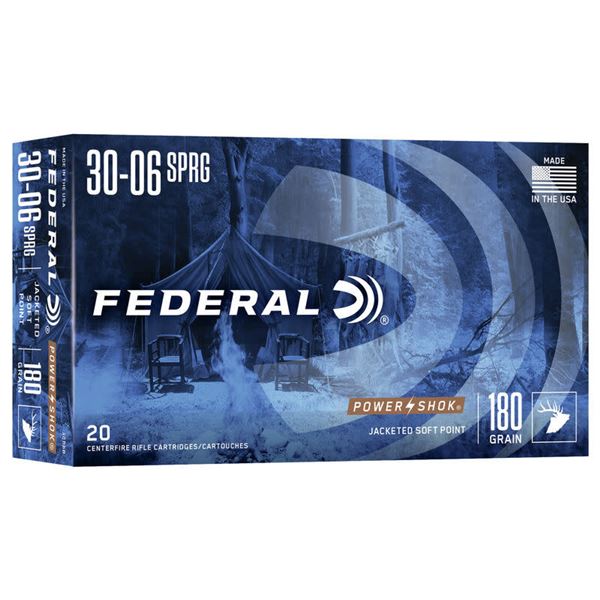 Federal Power-Shok 30-06 Springfield Soft Point 180 Grain  (20 Rounds) Sku 3006B