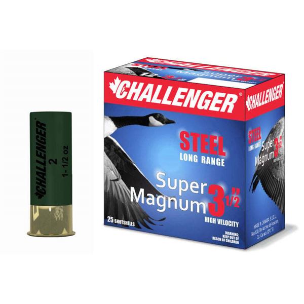 Challenger 12 Gauge 3 1/2" Super Magnum Steel #1 (25 Rounds) Sku