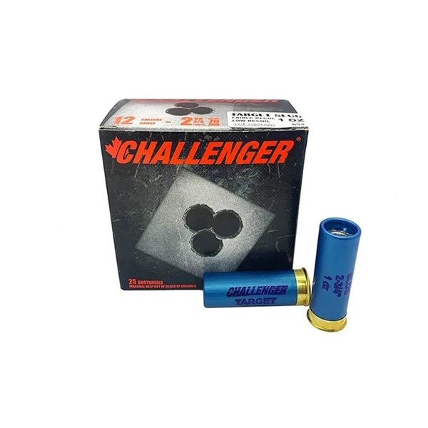 Challenger Low Recoil Target Slug 12 Gauge 2 3/4" 1 oz (25 Rounds) Sku 150