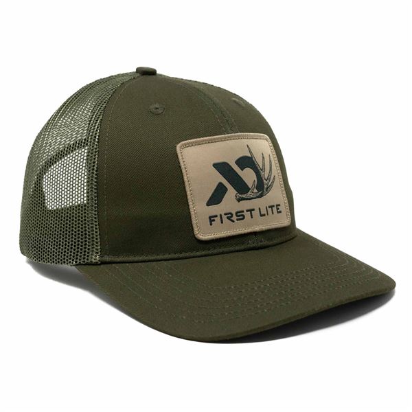 First Lite Men's Whitetail Shed Logo Hat - Dark Green - OS Sku FLWSLDGOS