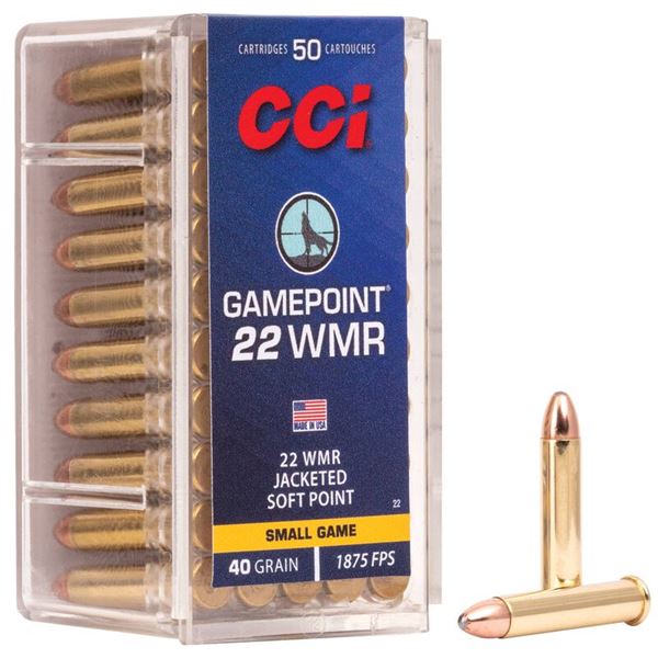 CCI 22 WMR 40GR GAMEPOINT (50 Rounds) Sku 22
