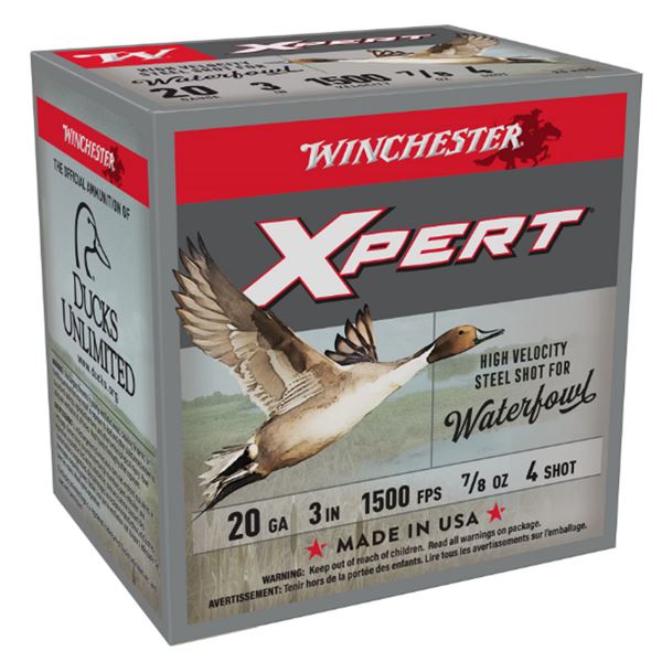 Winchester Xpert 20 Gauge 3" 7/8 oz #4 High Velocity Steel (25 Rounds) Sku WEX2034