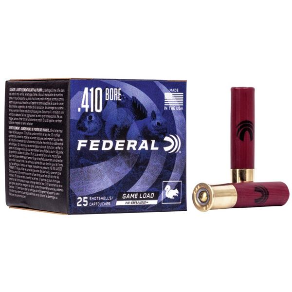 Federal Game Load Hi-Brass 410 Gauge 2 1/2" Shot #6 (25 Rounds) Sku H4126