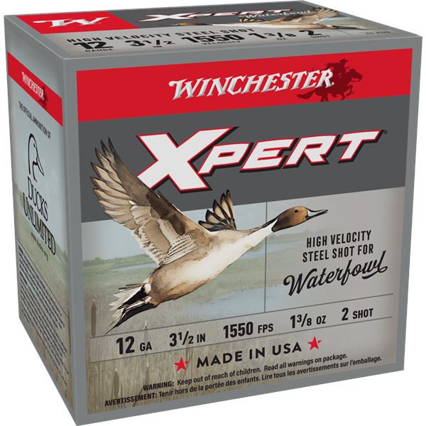 Winchester Xpert Waterfowl 12 Gauge 3 1/2" 1 3/8oz #2 Steel Shot (25 Rounds) Sku WEX12L2