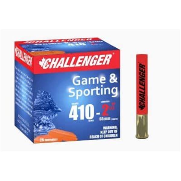 Challenger Game Load 410 Gauge 2 1/2" 1/2oz Shot #4 (25 Rounds) Sku 10064