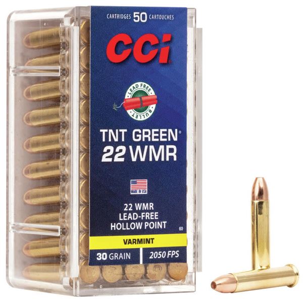 CCI .22 WMR 30 Grain TNT Green Hollow Point (50 Rounds) Sku 60