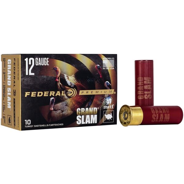 Federal Premium Grand Slam 12 Gauge 3" 1 3/4 oz #6 Shot Turkey (10 Rounds) Sku PFCX157F-6