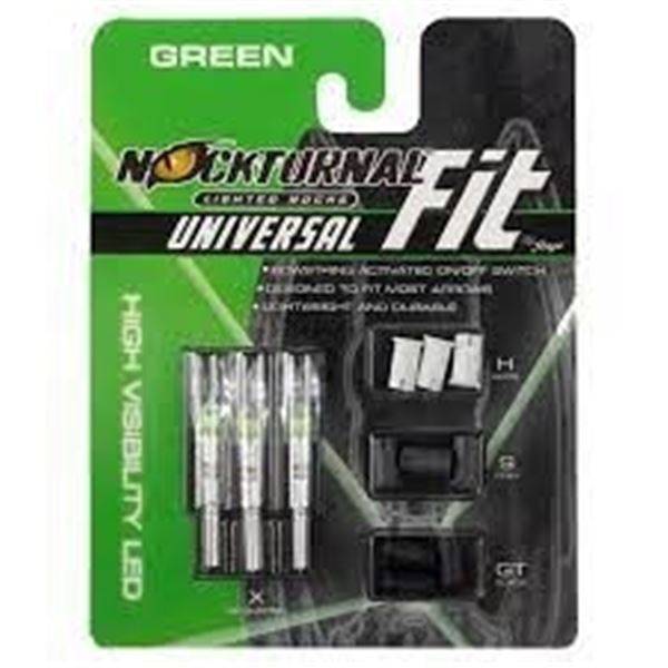 Nockturnal Shift Lighted Nocks Green Universal Fit Sku NT-811