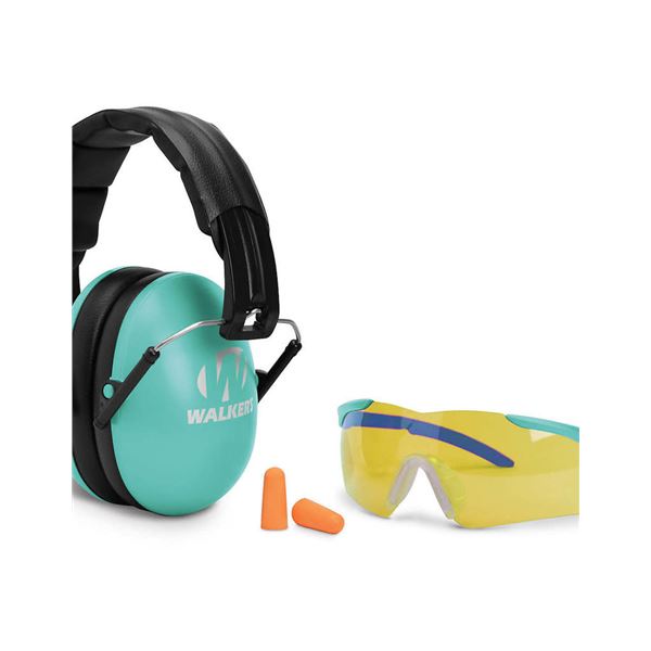 Walker's Youth & Women's Combo Kit Low Profile Folding Muffs/Glasses/Ear Plugs Sku GWP-YWFM2GFP-LTL
