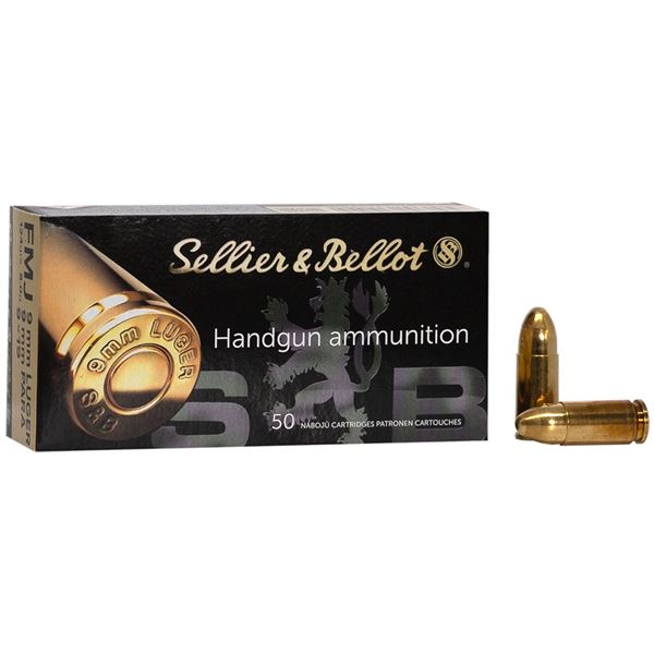 Sellier & Bellot c.9MM PARA 115 gr. FMJ 50 Rounds Sku 310450