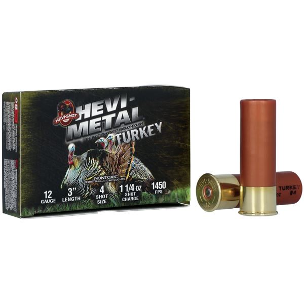 Hevi-Shot Heavy Metal Turkey 12 Gauge 3" #4 (5 Rounds) Sku HS30045