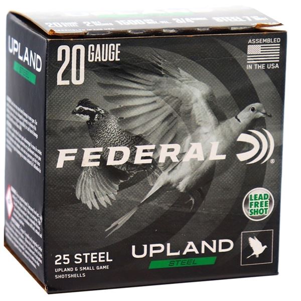 Federal Upland 20 Gauge 2 3/4" 3/4 oz #7 1/2 Shot Steel (25 Rounds) Sku USH207