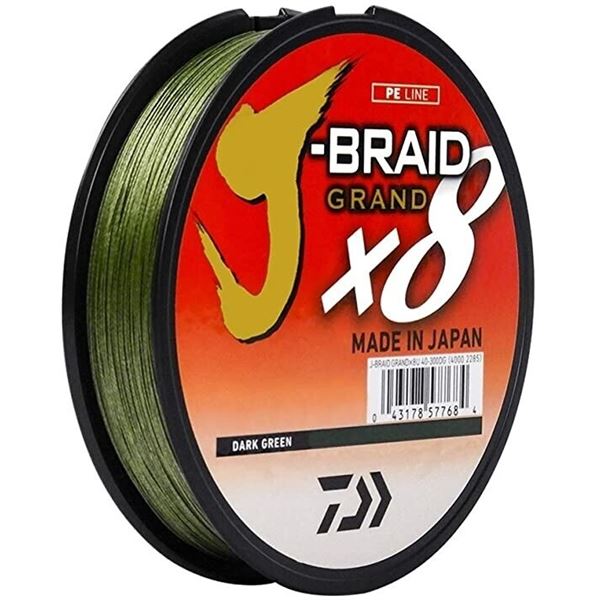 Daiwa J-Braid Grand X 8 8 lb Dark Green 150 Yard Sku JBGD8U8-15DG