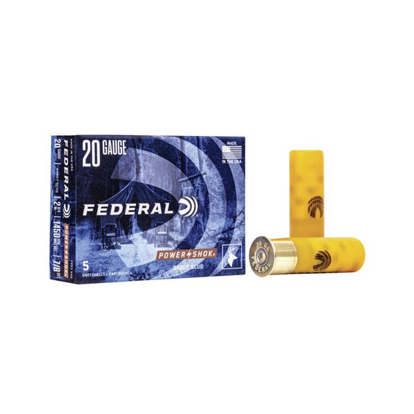 Federal Power-Shok 20 Gauge 2 3/4" 7/8 oz Sabot Slug (5 Rounds) Sku F203SS2