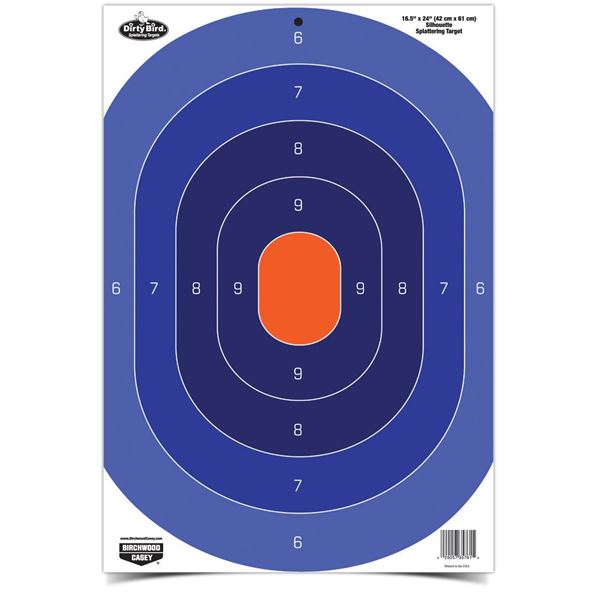Birchwood Casey Dirty Bird Splatting Target 16.5" x 24" Silhouette Blue/Orange Sku BC-35763