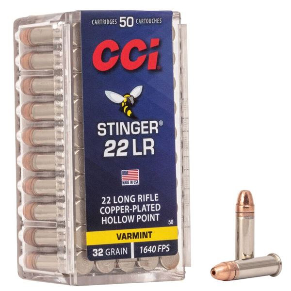 CCI Stinger 22 LR CPHP 32 Grain 1640 FPS (50 Rounds) Sku 50