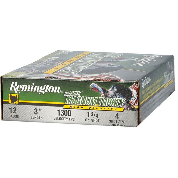 Remington Premier Magnum Turkey 12 Gauge 3" 1 3/4 oz #4 High Velocity (5 Rounds) Sku 28029