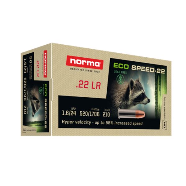 Norma Eco Speed 22 LR 24 Grain 1706 fps Lead Free (50 Rounds) Sku 2423773