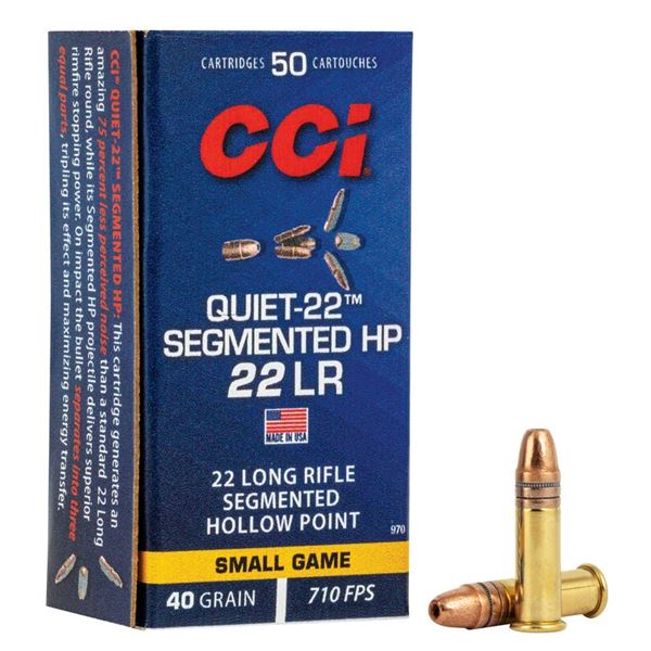 CCI Quiet-22 Segmented HP 22 LR 40 Grain (50 Rounds) Sku 970