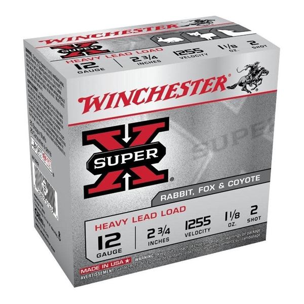 Winchester Super X 12 Gauge 2 3/4"1 1/8oz #2 (25 Rounds) Sku W12H2