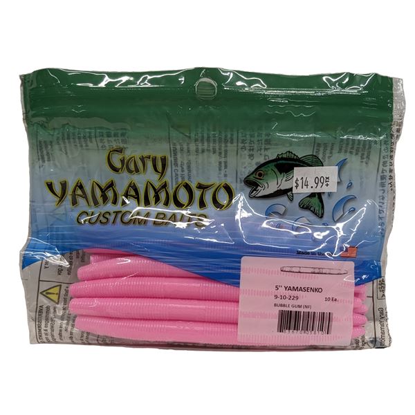 Gary Yamamoto Custom Baits Senko Worm  Bubble Gum 5" Sku YAM-9-10-229