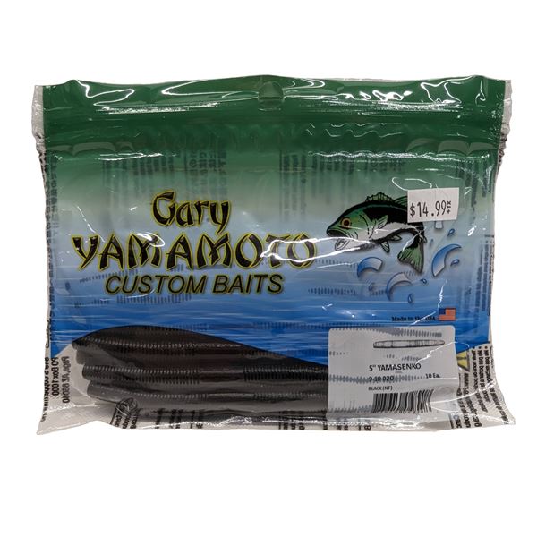 Gary Yamamoto Custom Baits Senko Worm  Black 5" Sku YAM-9-10-020