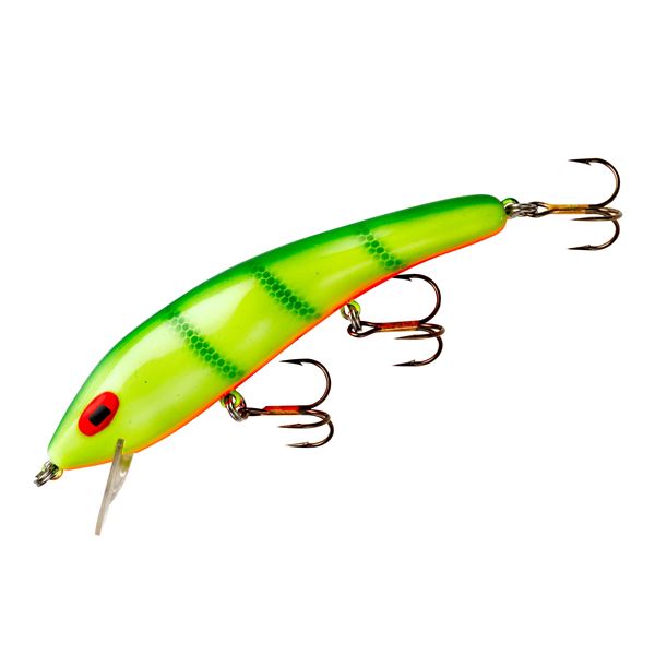 Cotton Cordell Suspending Ripplin' Red Fin 4.5", 3/8oz Chartreuse Perch Sku CS8542